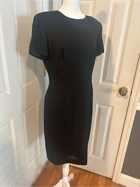 Alexandra Dillon Classic Little Black Dress with Button Details
